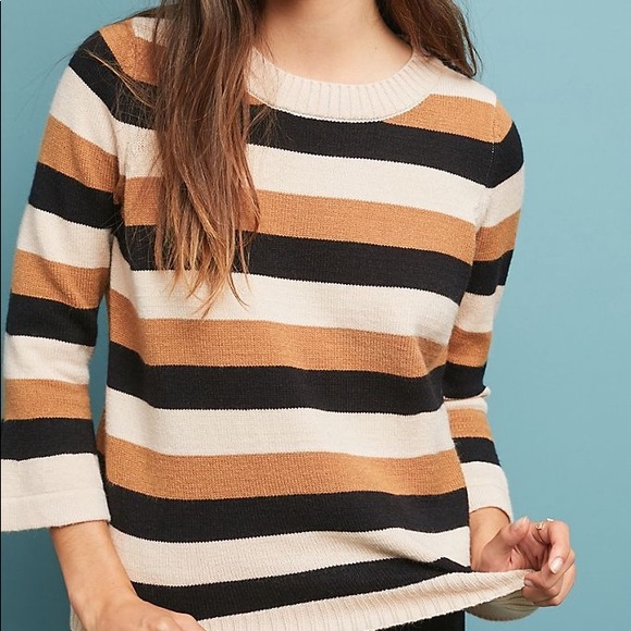 A n t h r o p o l o g i e • Striped bell sweater - Picture 2 of 8